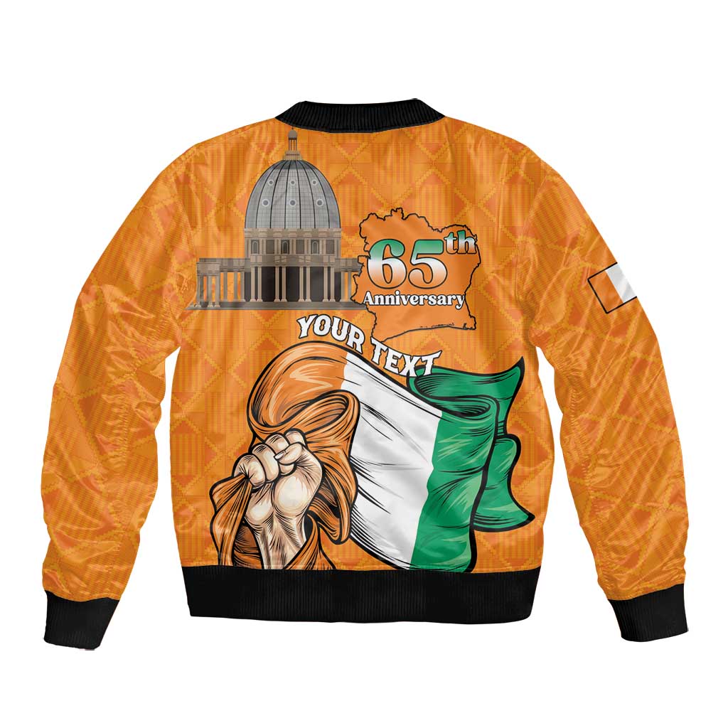 Personalised Happy Cote dIvoire Bomber Jacket 65th of Independence Day
