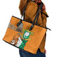 Happy Cote dIvoire Leather Tote Bag 65th of Independence Day