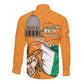Personalised Happy Cote dIvoire Long Sleeve Button Shirt 65th of Independence Day