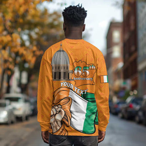 Personalised Happy Cote dIvoire Long Sleeve Shirt 65th of Independence Day