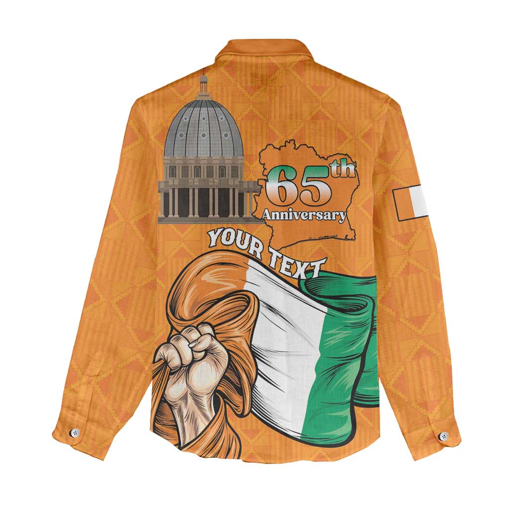 Personalised Happy Cote dIvoire Women Casual Shirt 65th of Independence Day