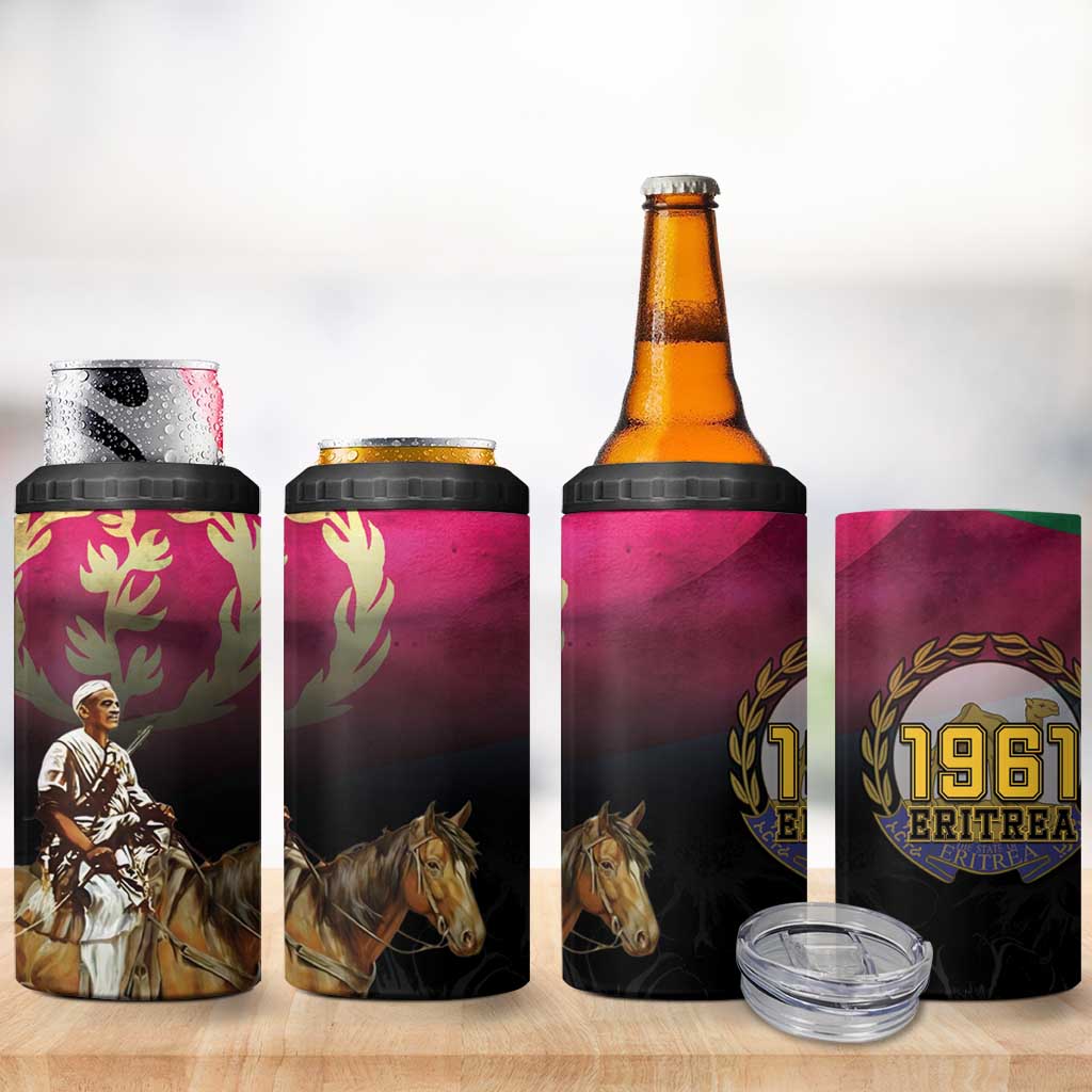 Happy Eritrea Revolution Day 4 in 1 Can Cooler Tumbler Remember Hamid Idris Awate - African Pride