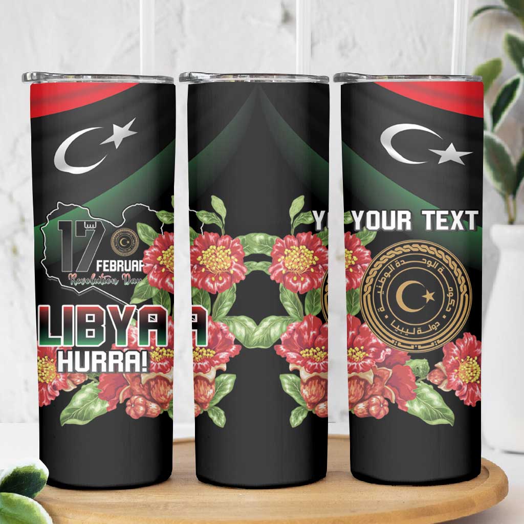 Personalized Libya Skinny Tumbler February 17th Revolution - African Pride