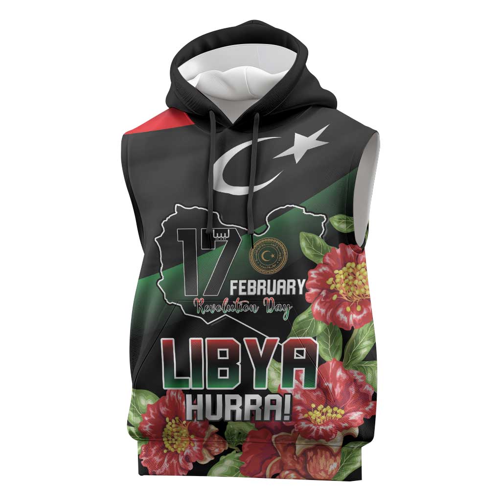 Personalized Libya Sleeveless Hoodie February 17th Revolution - African Pride