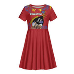 Personalized Umhlanga Reed Dance Kid Short Sleeve Dress Eswatini Heritage - African Pride