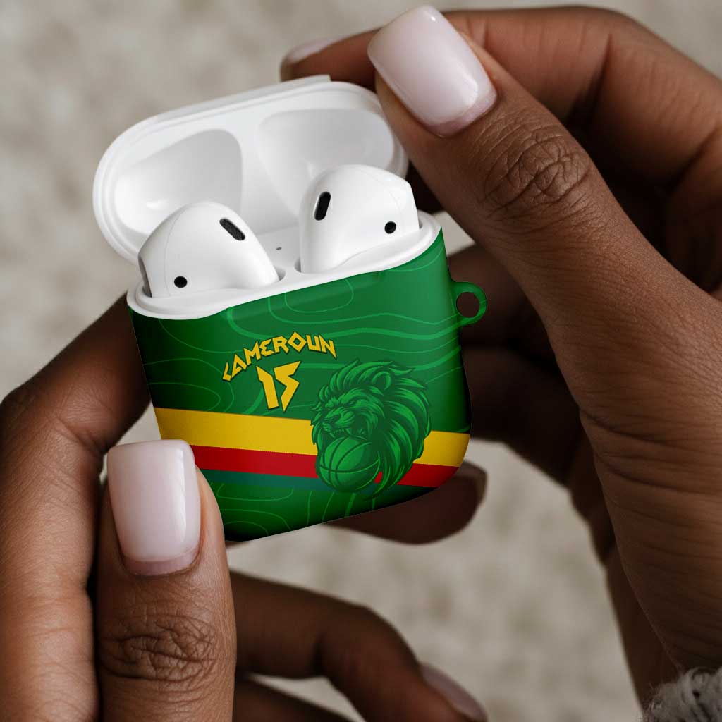 Custom Cameroon Basketball AirPods Case Go Champions Indomitable Lions