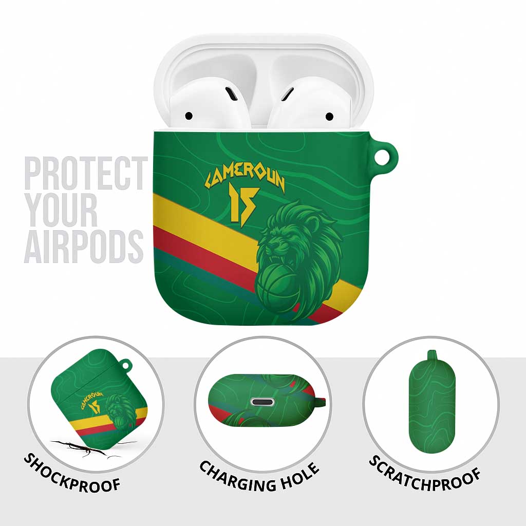 Custom Cameroon Basketball AirPods Case Go Champions Indomitable Lions