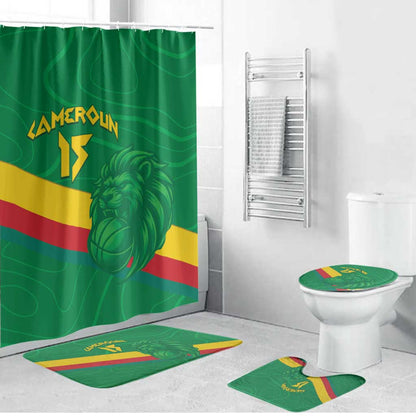 Custom Cameroon Basketball Bathroom Set Go Champions Indomitable Lions