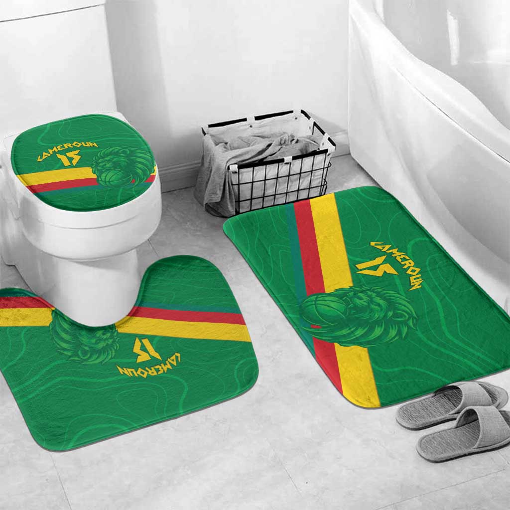 Custom Cameroon Basketball Bathroom Set Go Champions Indomitable Lions