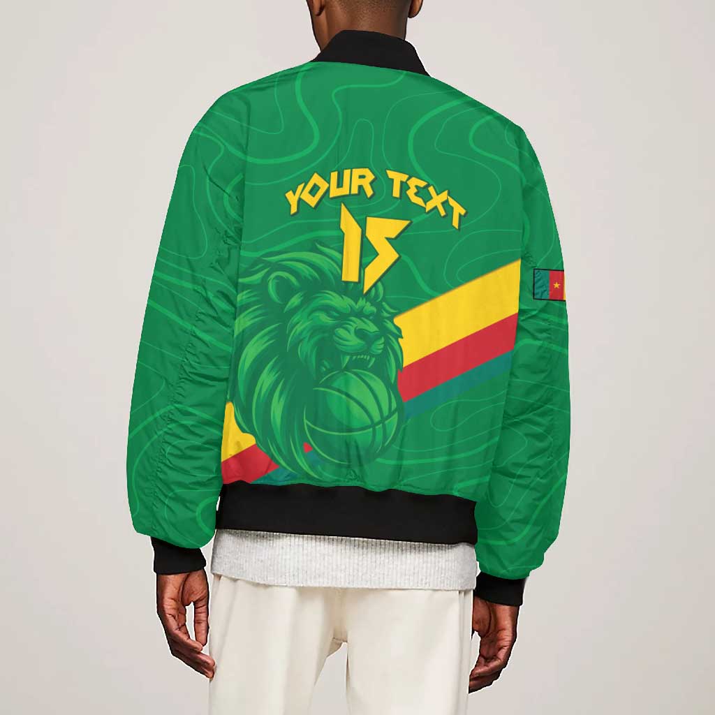 Custom Cameroon Basketball Bomber Jacket Go Indomitable Lions - African Pride
