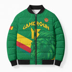 Custom Cameroon Basketball Bomber Puffer Jacket Go Champions Indomitable Lions