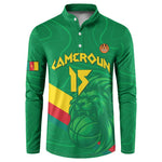 Custom Cameroon Basketball Button Sweatshirt Go Champions Indomitable Lions