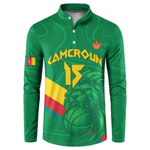 Custom Cameroon Basketball Button Sweatshirt Go Champions Indomitable Lions