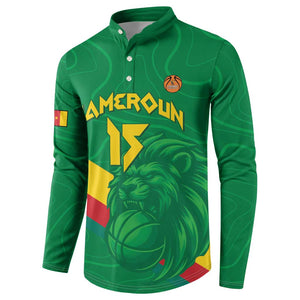 Custom Cameroon Basketball Button Sweatshirt Go Champions Indomitable Lions