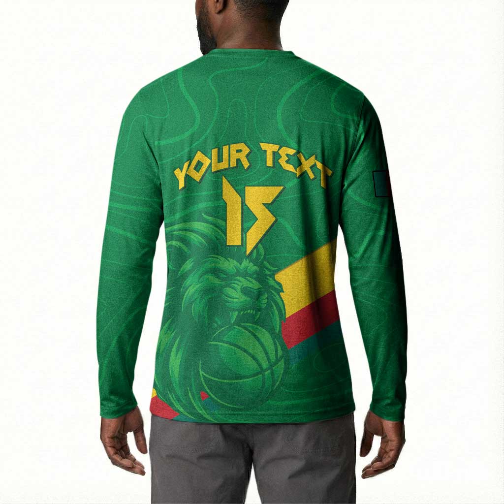 Custom Cameroon Basketball Button Sweatshirt Go Champions Indomitable Lions