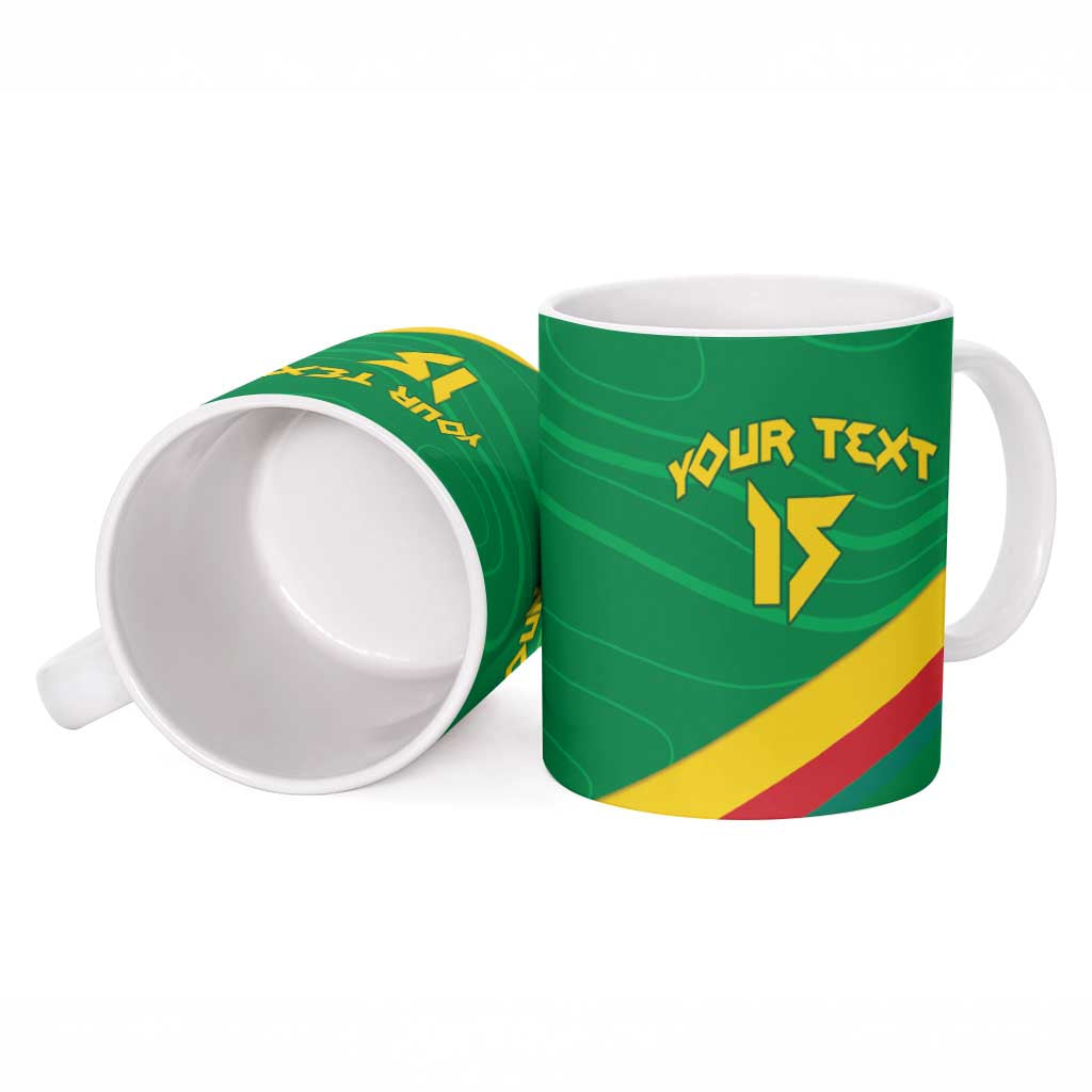 Custom Cameroon Basketball Ceramic Mug Go Champions Indomitable Lions
