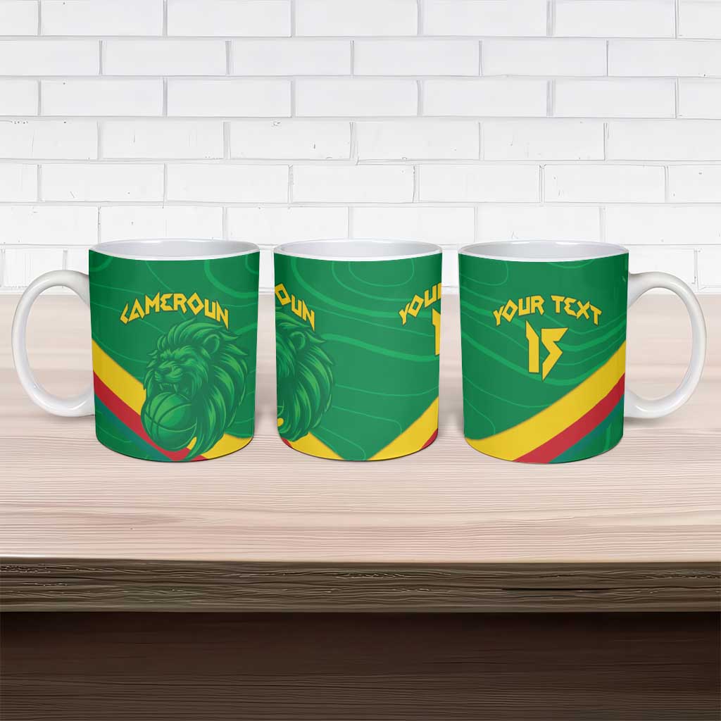 Custom Cameroon Basketball Ceramic Mug Go Champions Indomitable Lions