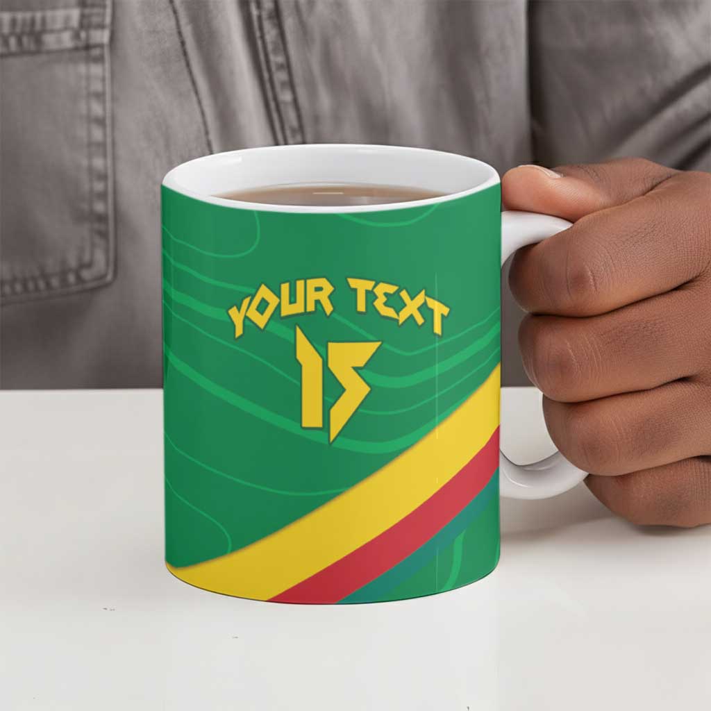 Custom Cameroon Basketball Ceramic Mug Go Champions Indomitable Lions