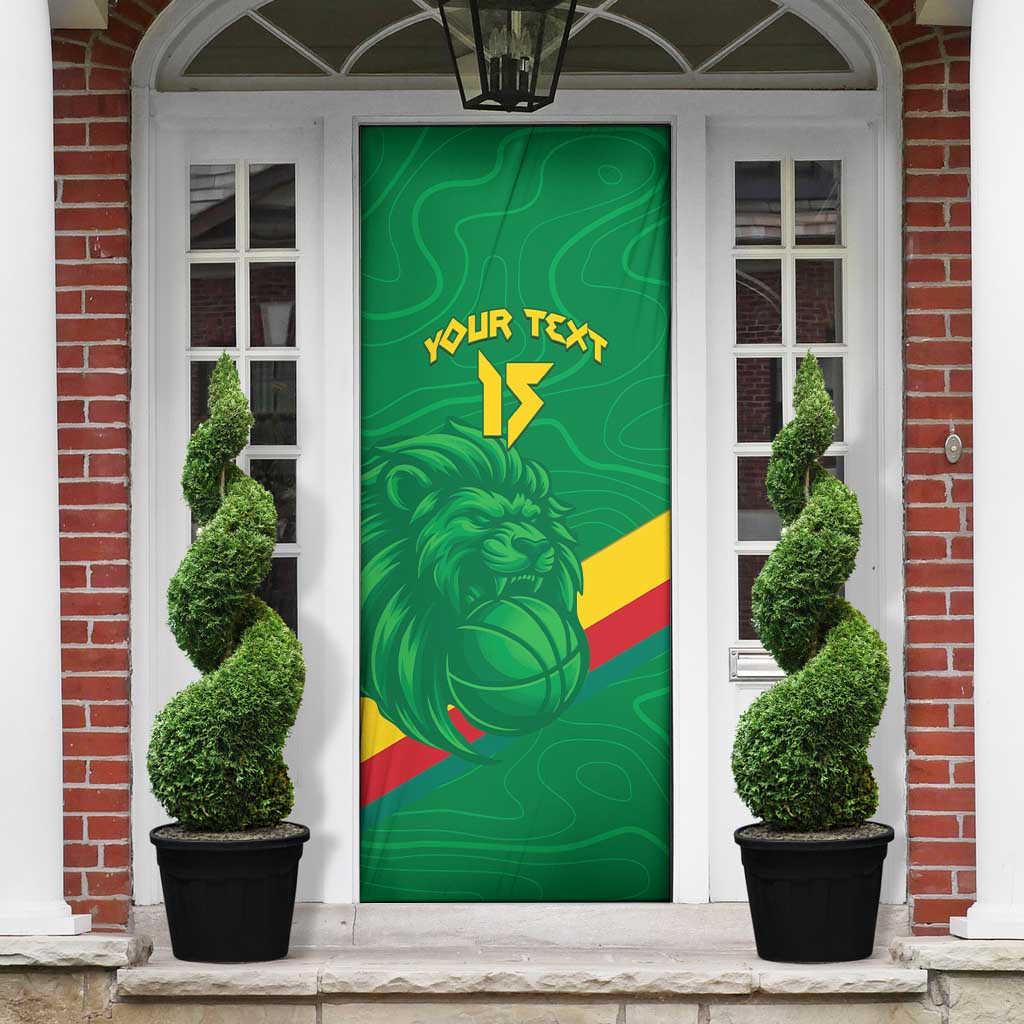 Custom Cameroon Basketball Door Cover Go Champions Indomitable Lions