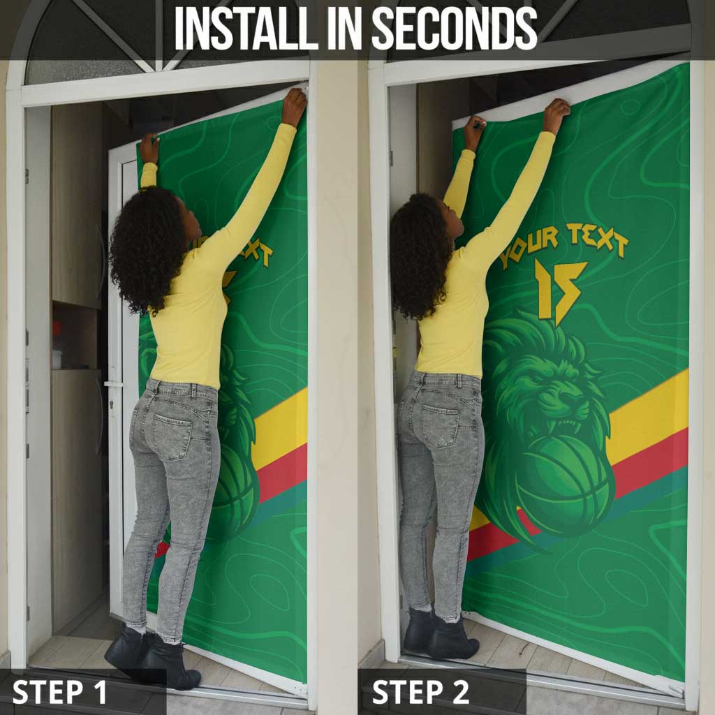 Custom Cameroon Basketball Door Cover Go Champions Indomitable Lions