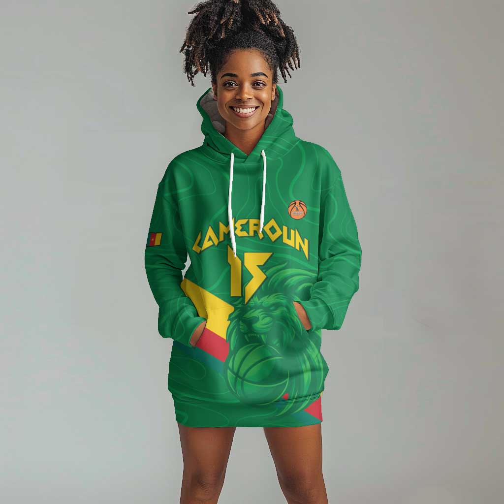 Custom Cameroon Basketball Hoodie Dress Go Indomitable Lions - African Pride