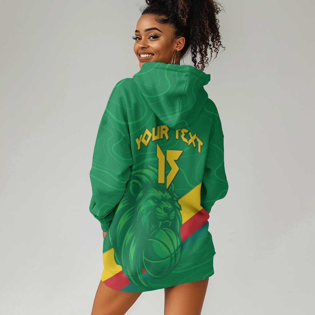 Custom Cameroon Basketball Hoodie Dress Go Indomitable Lions - African Pride