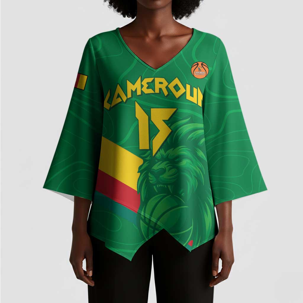 Custom Cameroon Basketball Kimono Sleeve Blouse Go Champions Indomitable Lions