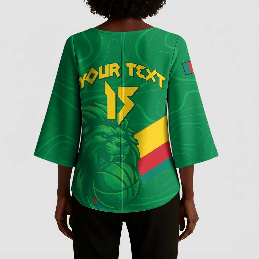 Custom Cameroon Basketball Kimono Sleeve Blouse Go Champions Indomitable Lions