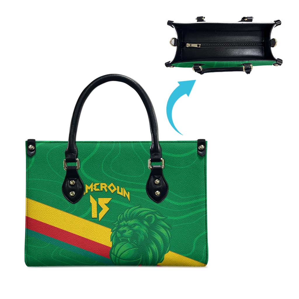 Custom Cameroon Basketball Leather Bag Go Champions Indomitable Lions