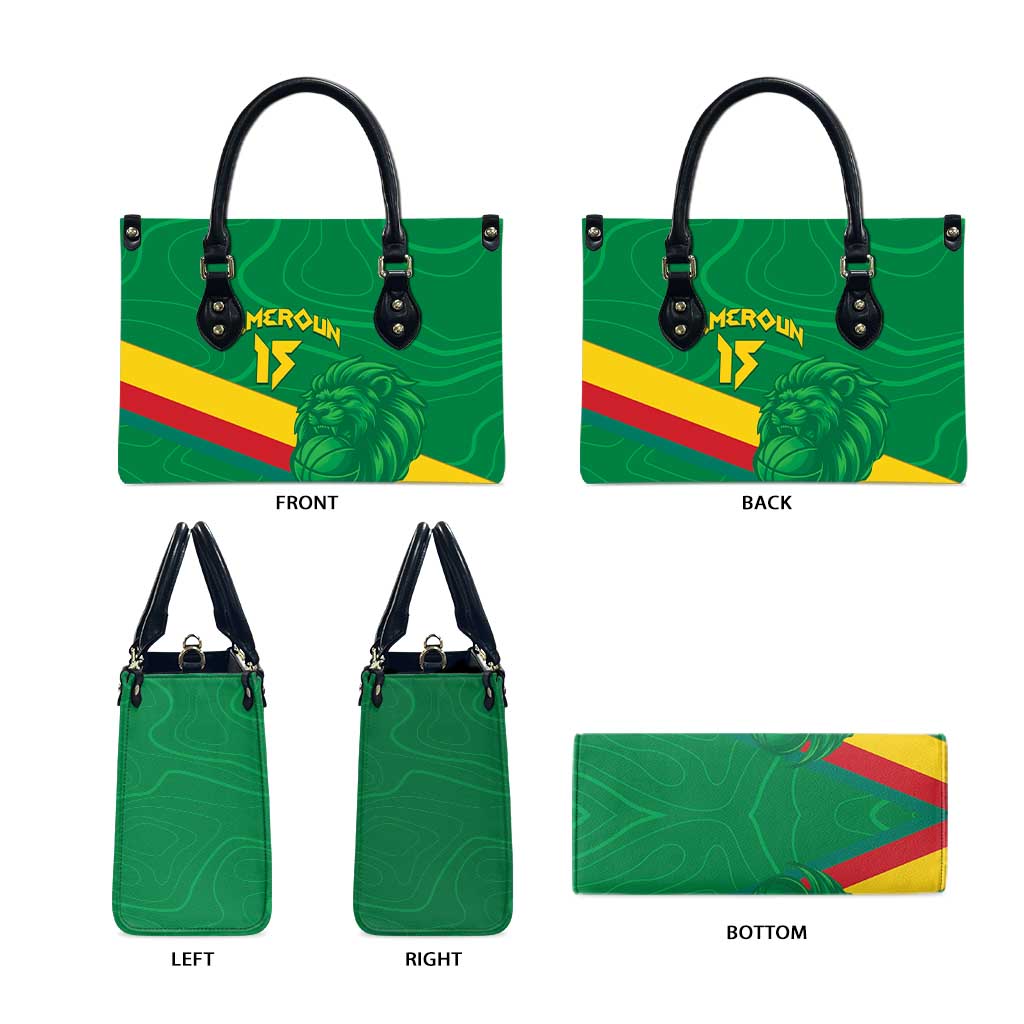 Custom Cameroon Basketball Leather Bag Go Champions Indomitable Lions