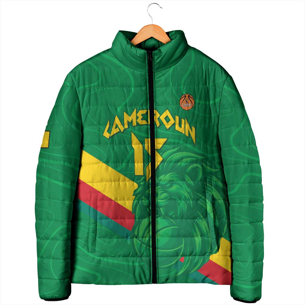 Custom Cameroon Basketball Padded Jacket Go Champions Indomitable Lions