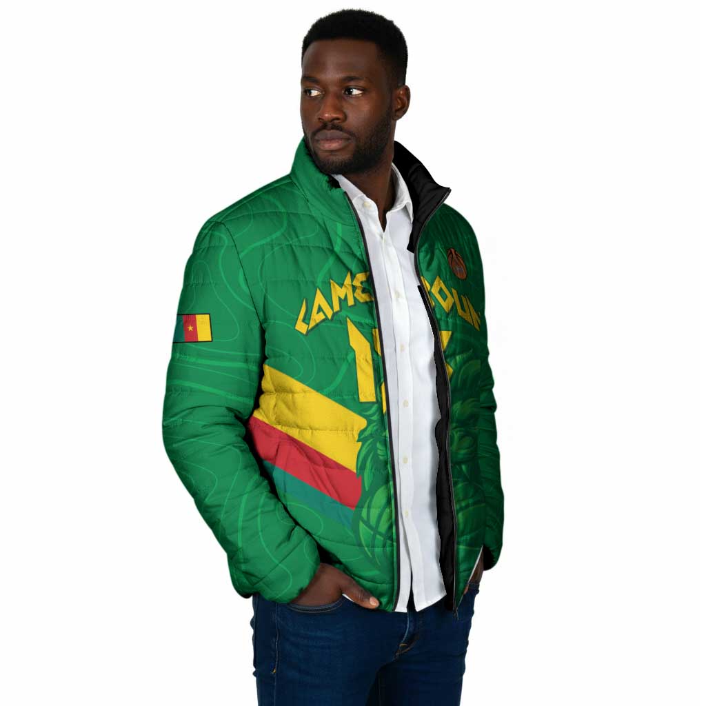 Custom Cameroon Basketball Padded Jacket Go Champions Indomitable Lions