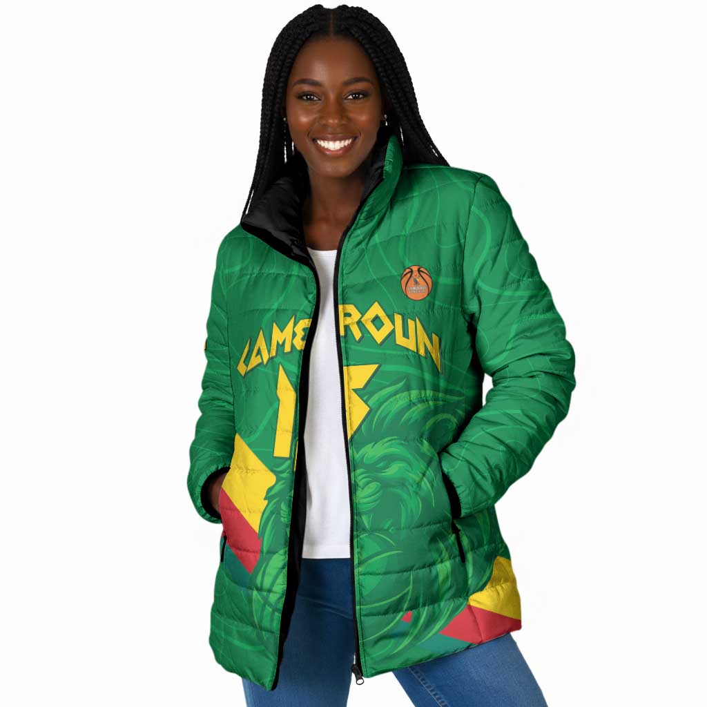 Custom Cameroon Basketball Padded Jacket Go Champions Indomitable Lions