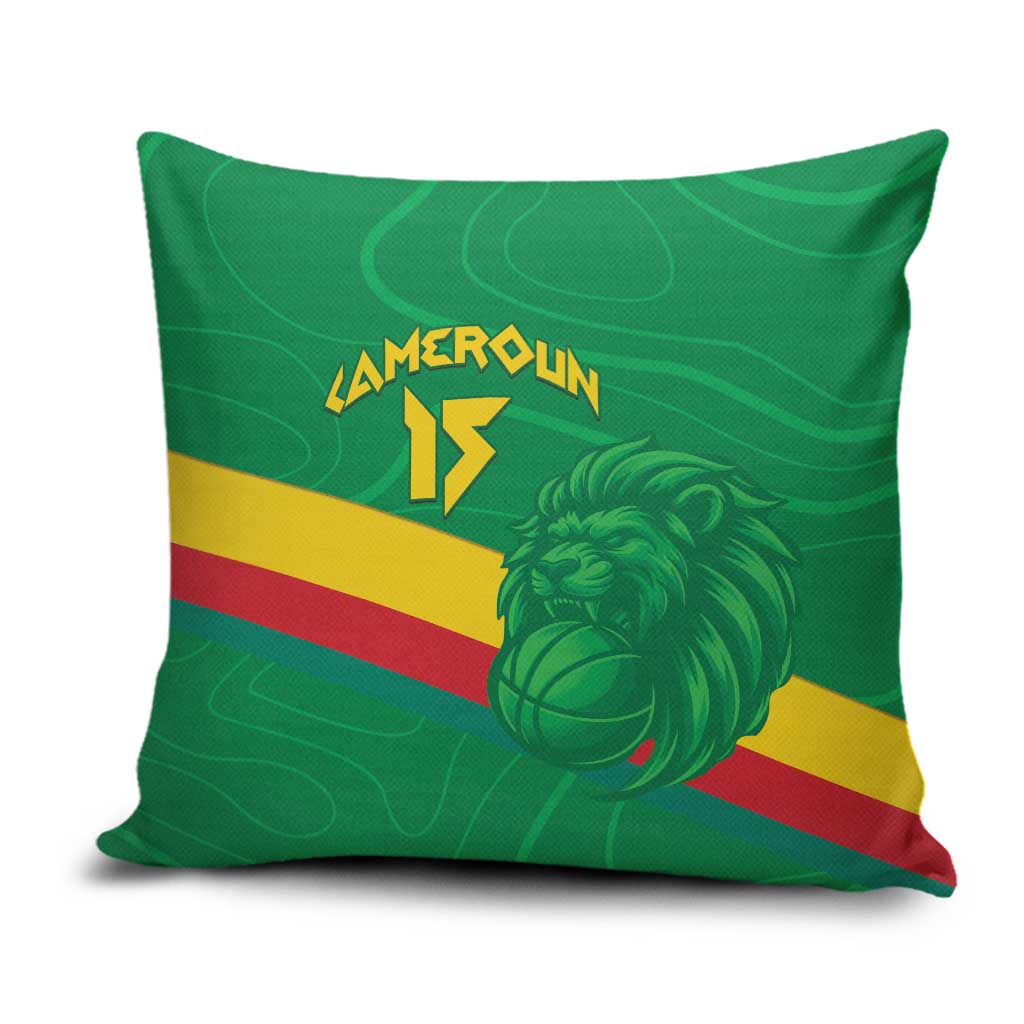 Custom Cameroon Basketball Pillow Cover Go Champions Indomitable Lions