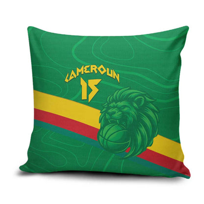 Custom Cameroon Basketball Pillow Cover Go Champions Indomitable Lions