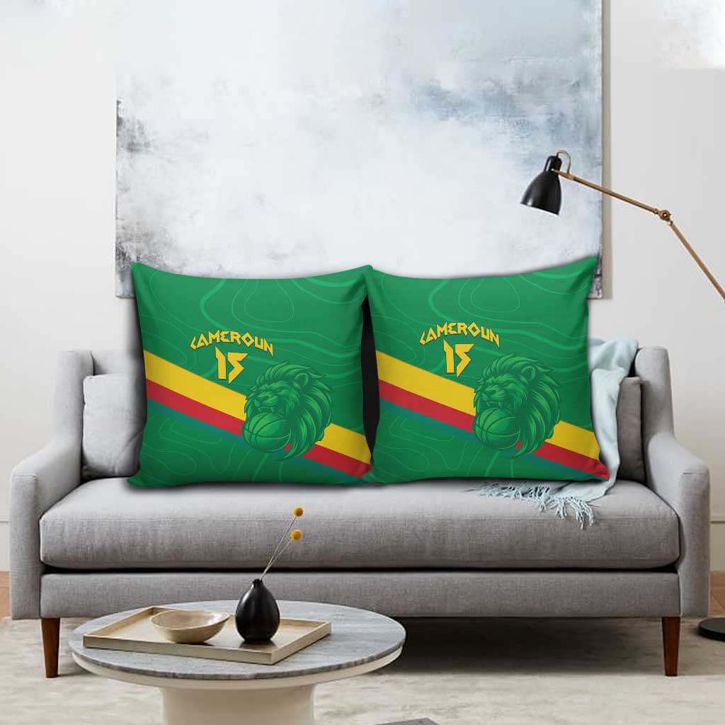 Custom Cameroon Basketball Pillow Cover Go Champions Indomitable Lions