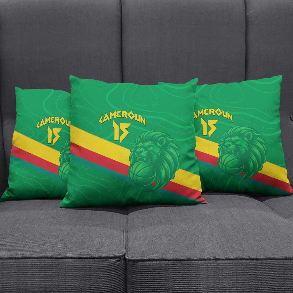 Custom Cameroon Basketball Pillow Cover Go Champions Indomitable Lions