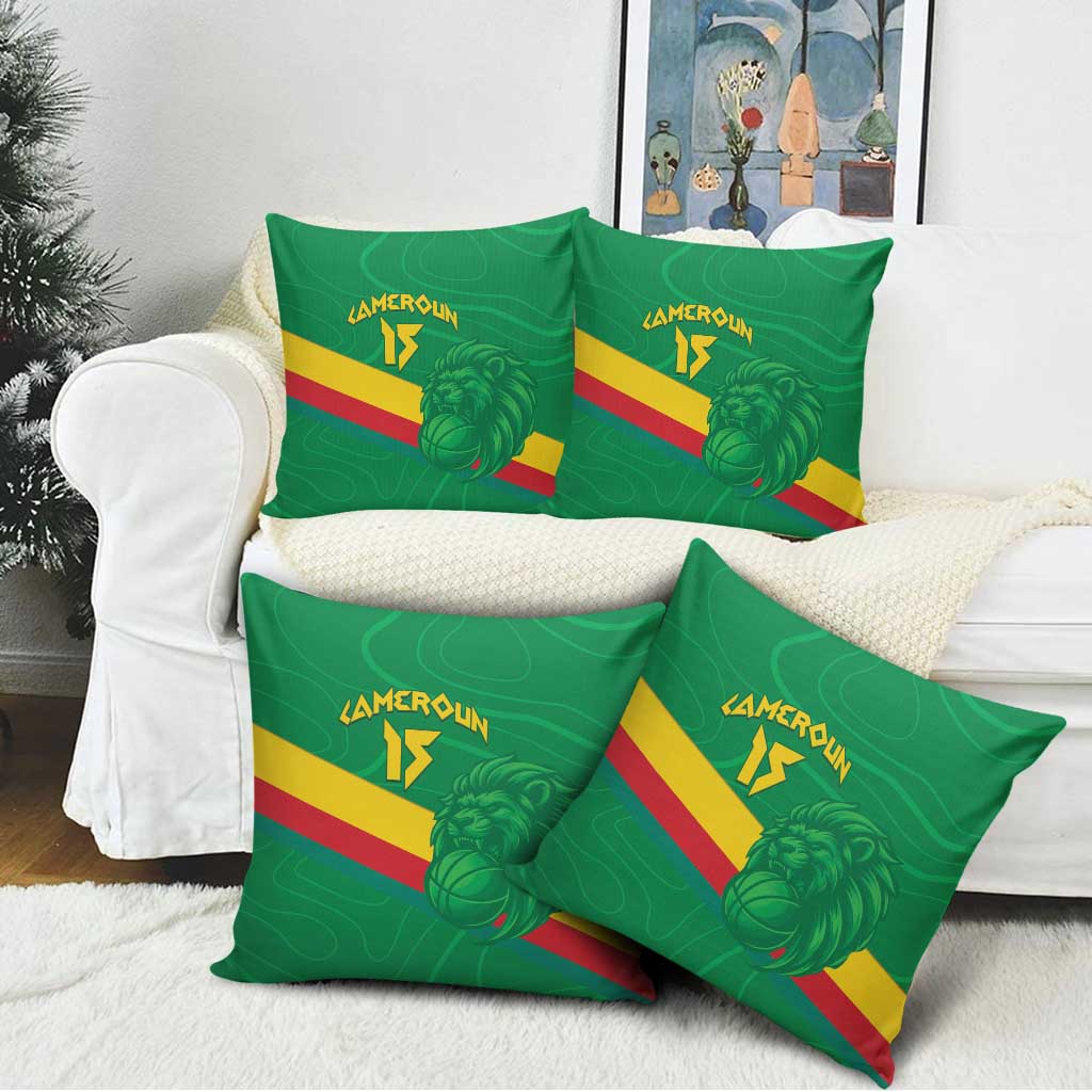 Custom Cameroon Basketball Pillow Cover Go Champions Indomitable Lions