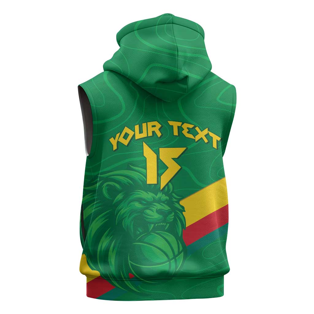 Custom Cameroon Basketball Sleeveless Hoodie Go Indomitable Lions - African Pride