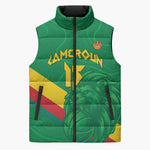 Custom Cameroon Basketball Sleeveless Puffer Jacket Go Champions Indomitable Lions
