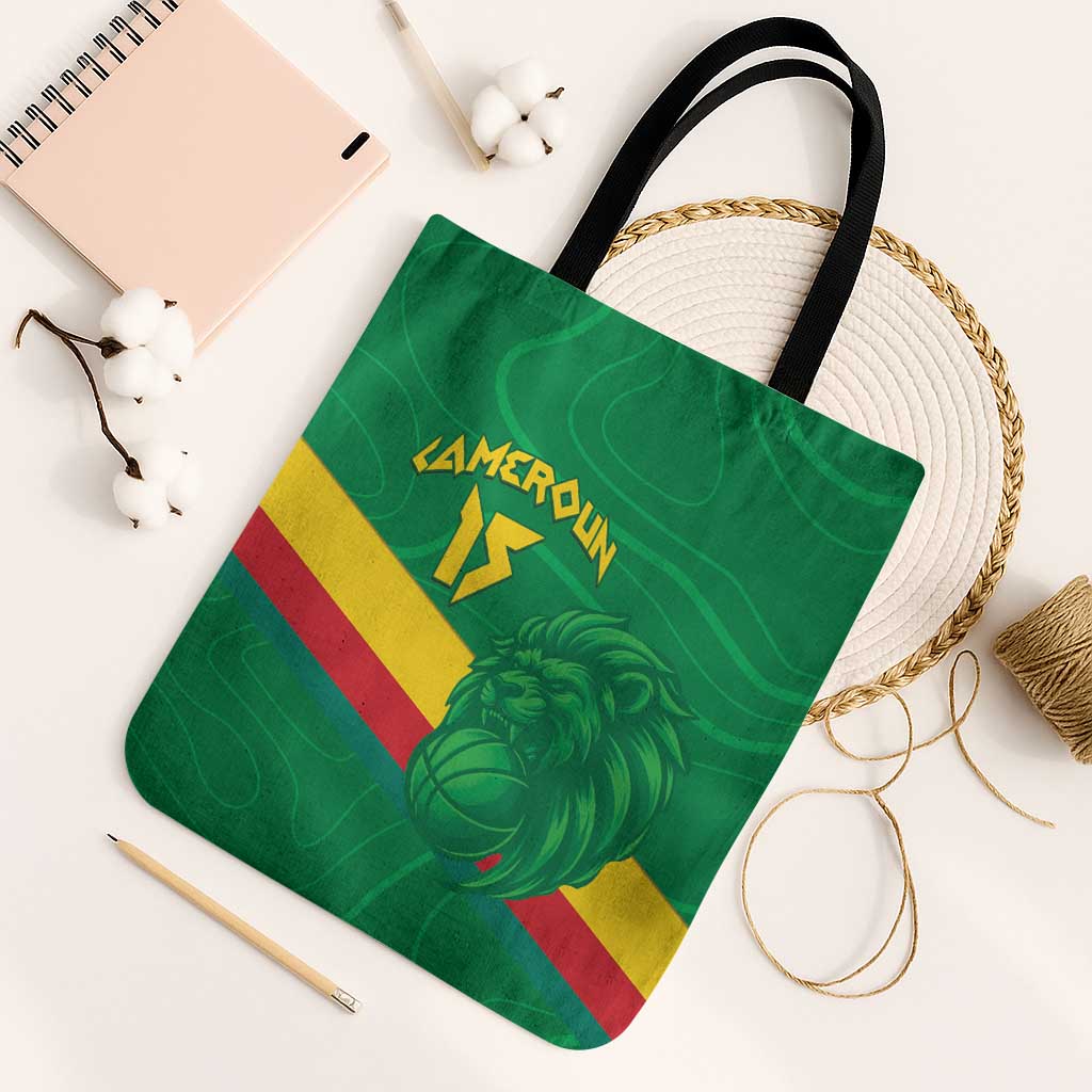Custom Cameroon Basketball Tote Bag Go Champions Indomitable Lions