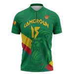 Custom Cameroon Basketball Zipper Polo Shirt Go Champions Indomitable Lions