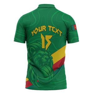 Custom Cameroon Basketball Zipper Polo Shirt Go Champions Indomitable Lions