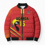 Custom Uganda Basketball Bomber Puffer Jacket Go Silverbacks