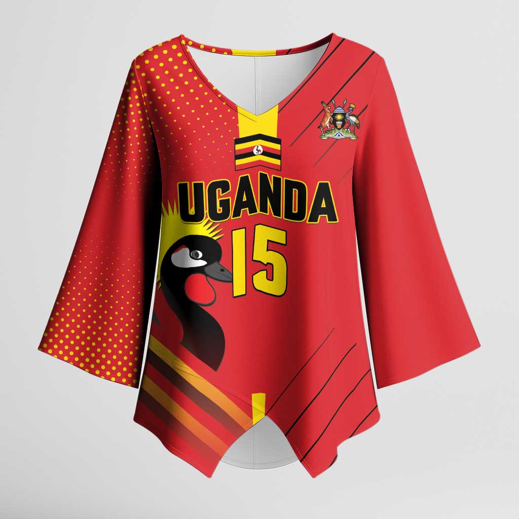 Custom Uganda Basketball Kimono Sleeve Blouse Go Silverbacks