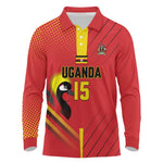 Custom Uganda Basketball Long Sleeve Polo Shirt Go Champions Silverbacks - African Pride