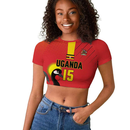Custom Uganda Basketball Raglan Cropped T shirt Go Champions Silverbacks - African Pride