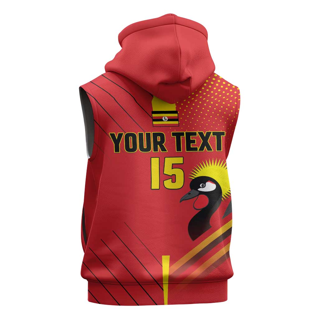 Custom Uganda Basketball Sleeveless Hoodie Go Champions Silverbacks - African Pride