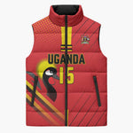 Custom Uganda Basketball Sleeveless Puffer Jacket Go Silverbacks
