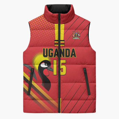 Custom Uganda Basketball Sleeveless Puffer Jacket Go Silverbacks